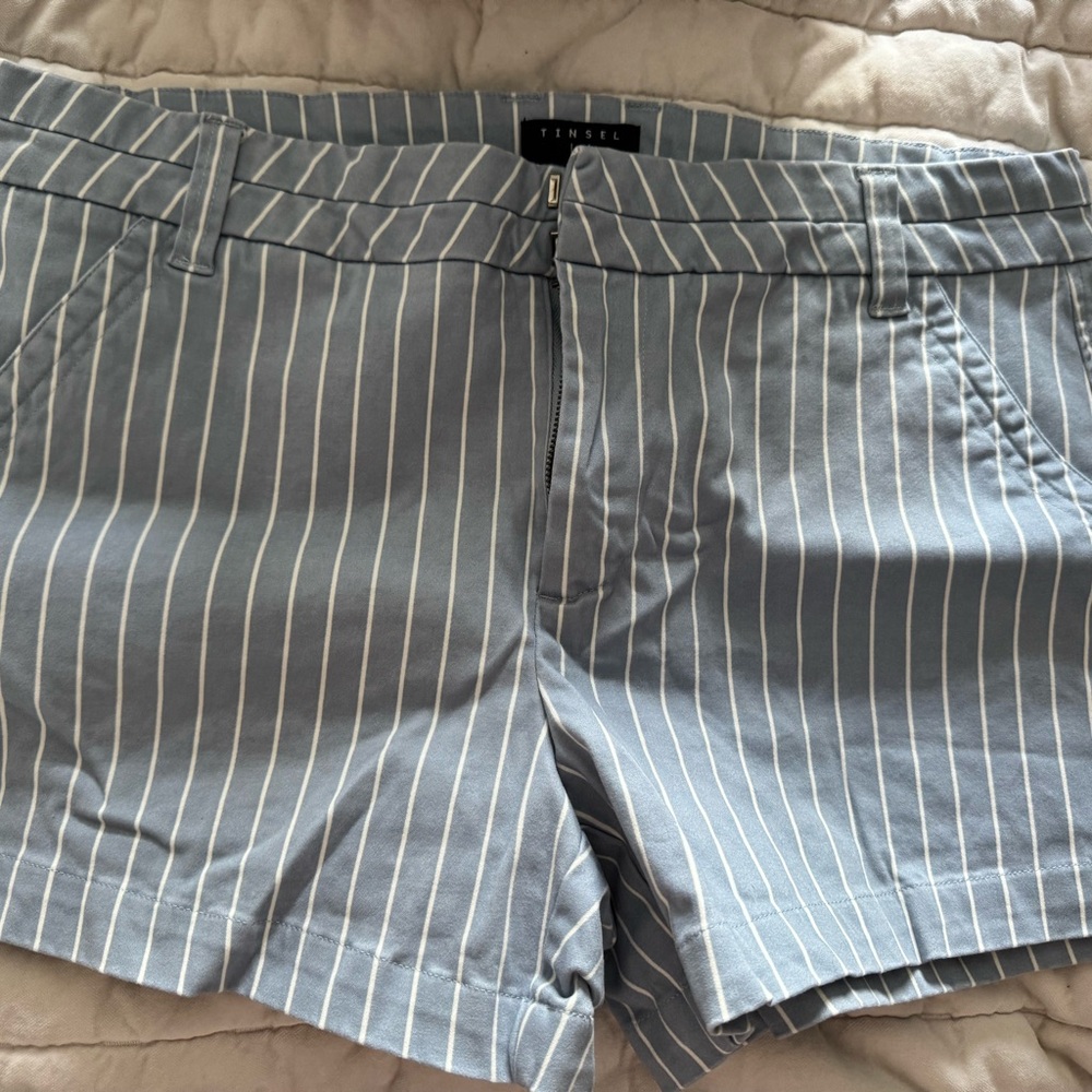 Tinsel Blue Striped Women's Shorts size 30
